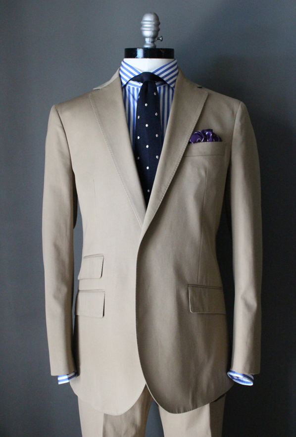 Unstructured Dark Tan Cotton Suit – MillersOath
