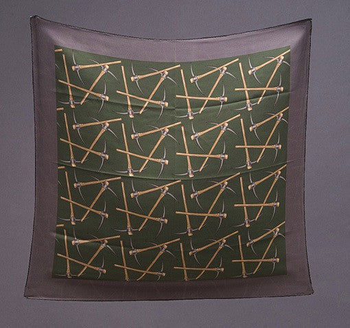 Oversize Reversible Pick Axe Silk Scarf