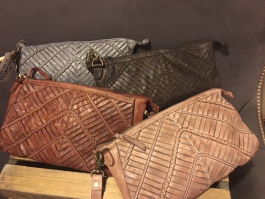 woven leather purse