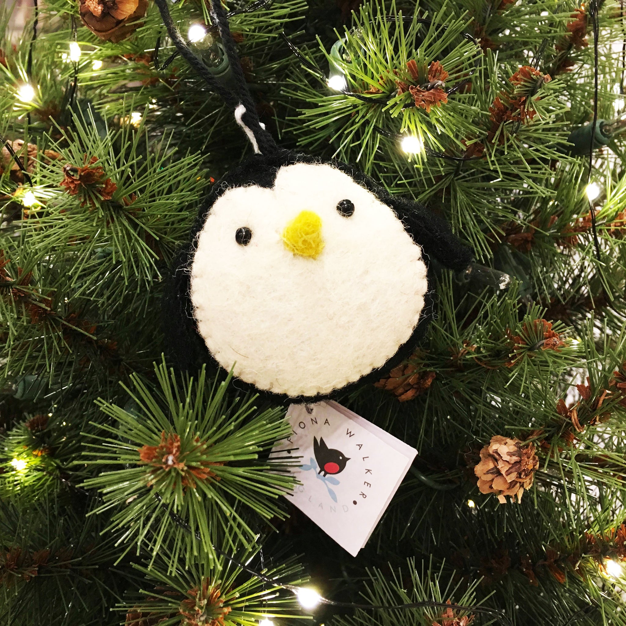 Boule De Noël En Laine Feutrée Pingouin