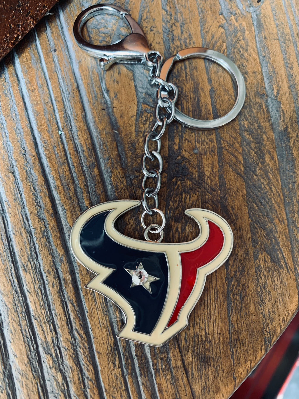 Houston Texans NFL Laser Etched Steel Tear Drop Key Chain Ring - Dragon  Sports