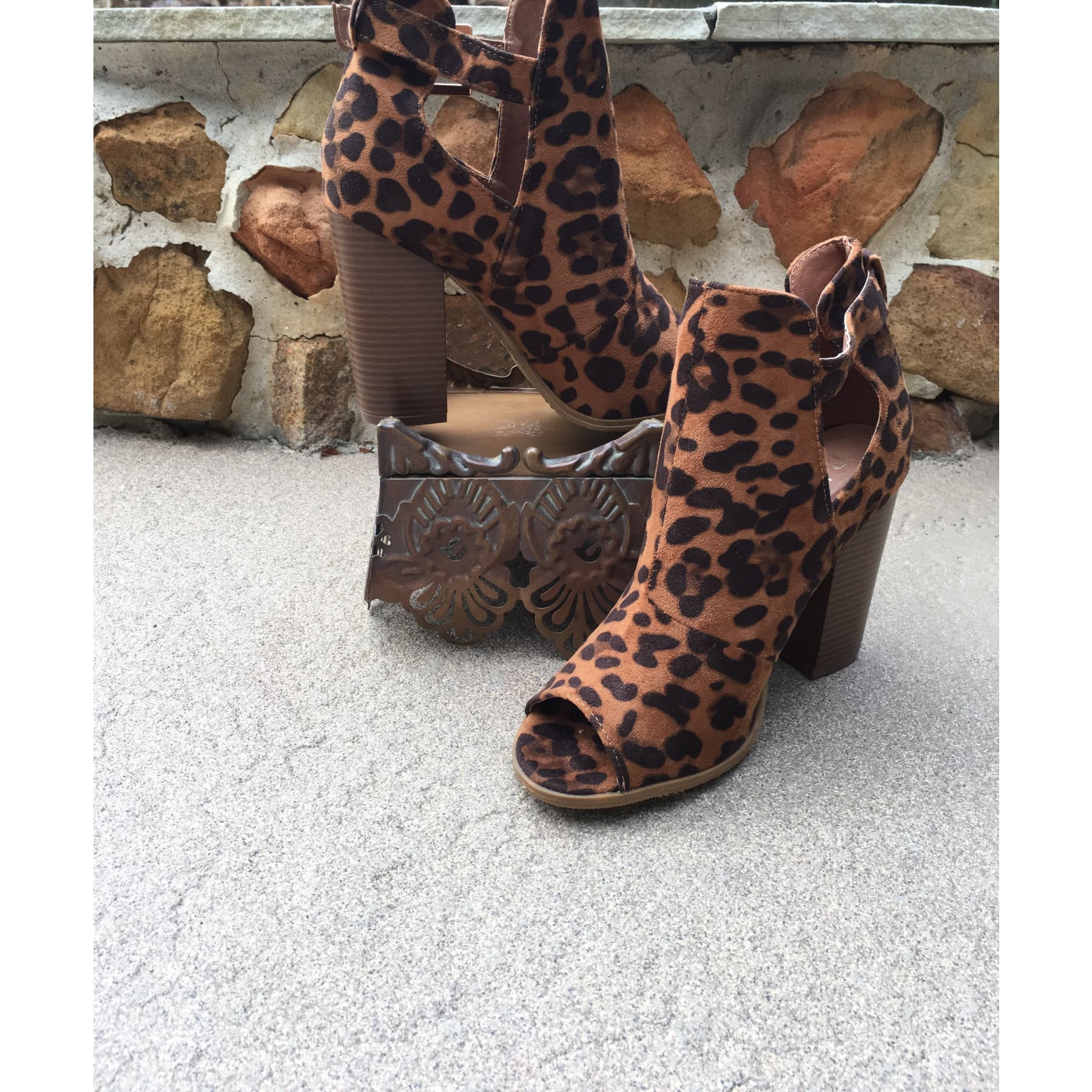 Cheetah Leopard Print Peep Toe Booties – Dirt Road Divas Boutique