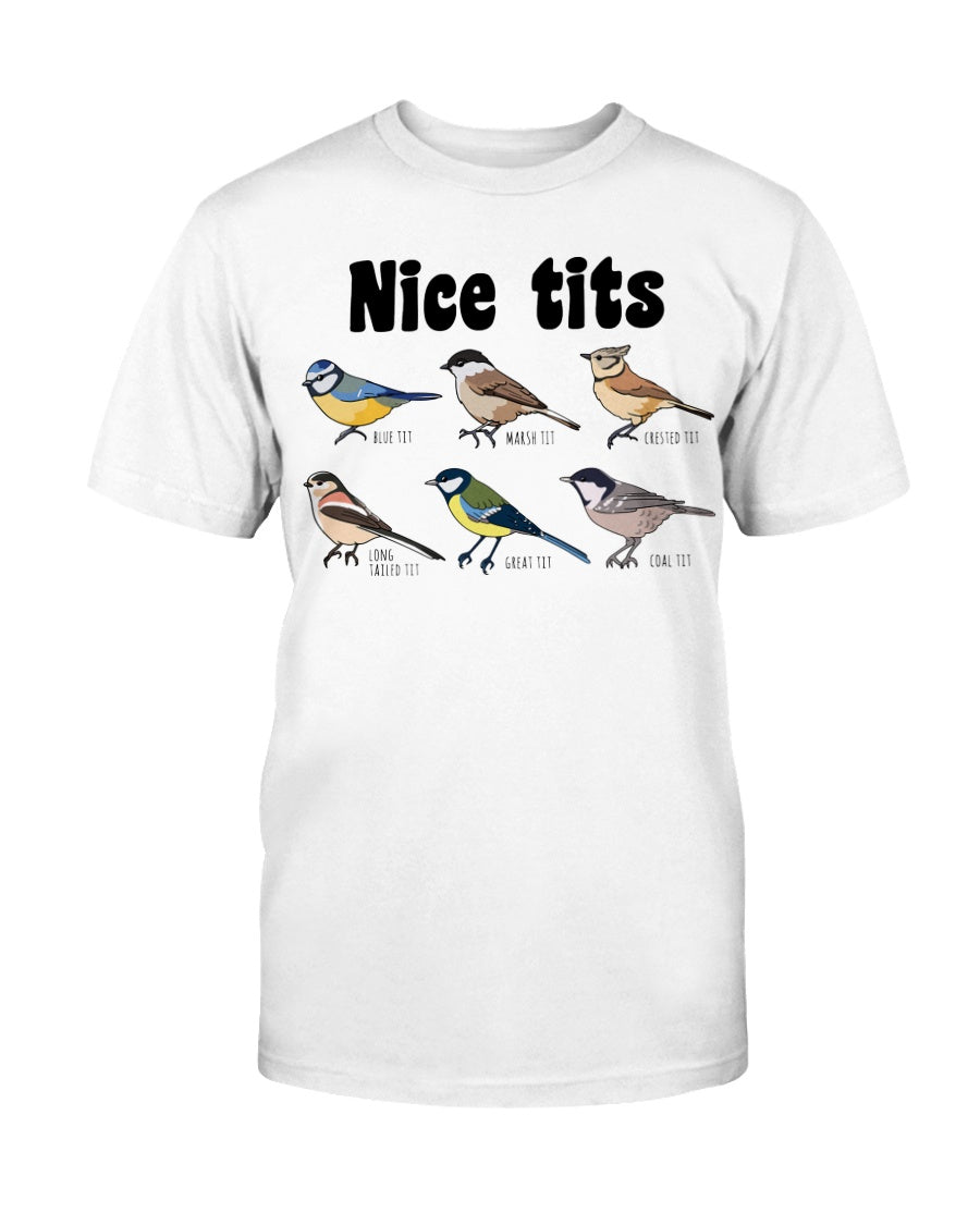 Nice Tits a field study of birds shirts available or 15 oz coffee mugs