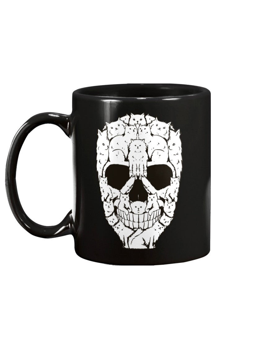 Skull made of Kitties15 ounce ceramic coffee mug