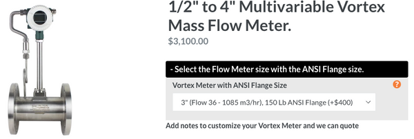3" ANSI Flange Methane and Natural Gas Vortex Flow Meter