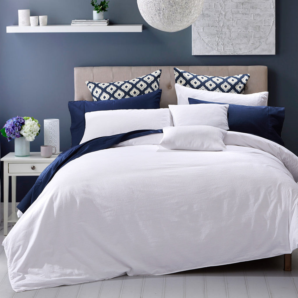 Seersucker Duvet Cover Set White Theory Hardware