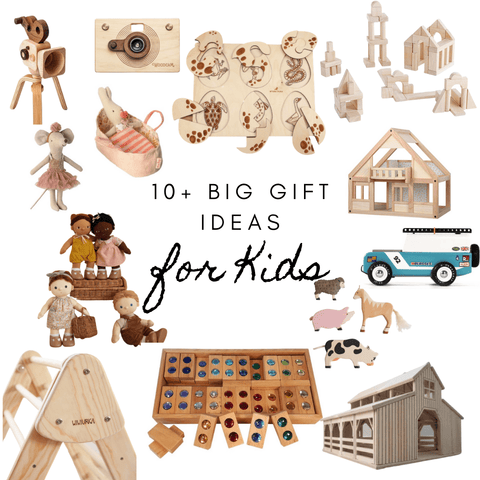 Gift buying can feel overwhelming at times so I have curated a list of our favorite toys to simplify shopping! Click the affiliated links to shop directly from your home, car, office, or wherever you are. These gifts are open-ended and are great for a wide range of ages.