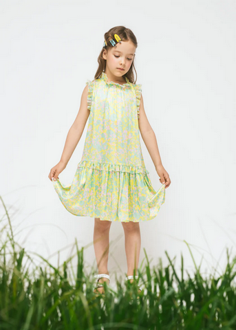 Dress for preteens in yellow for Easter