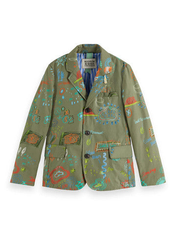 Printed blazer for boys