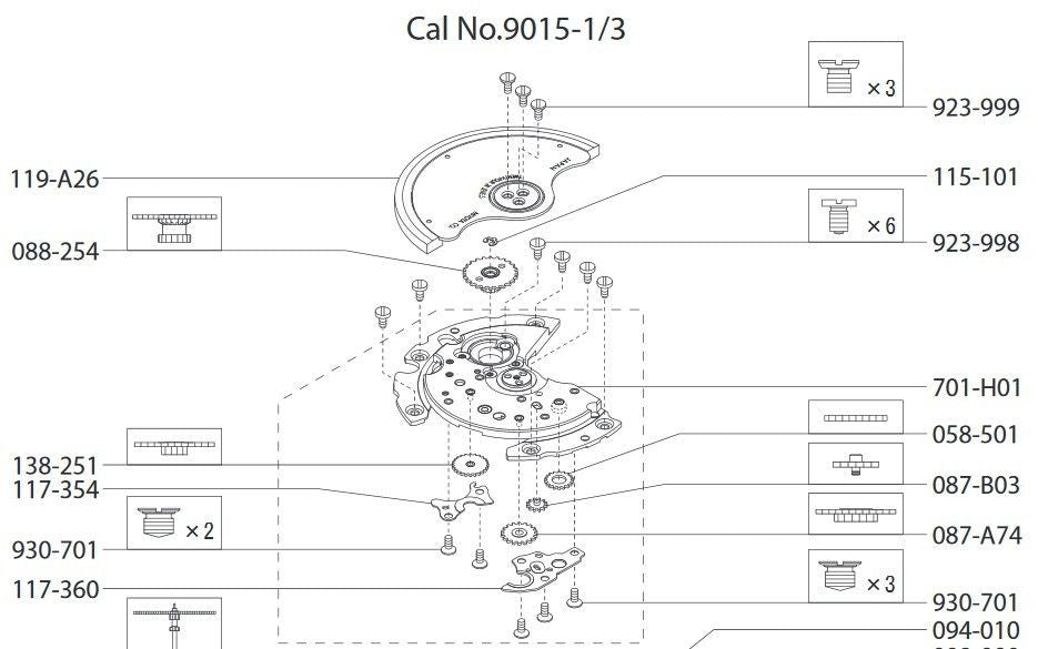 Miyota 9015 Movemnet Cal. Parts Communication Technical Manual Ebook Reader