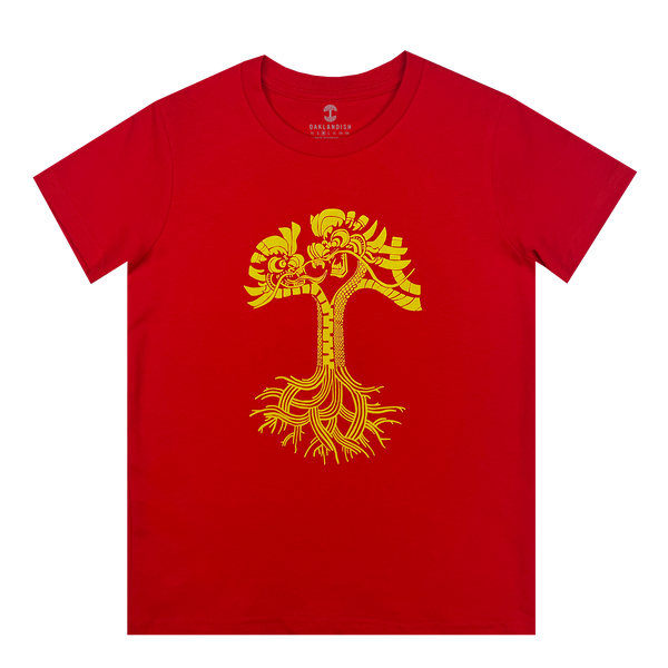 Grundlæggende teori Minefelt Tyranny T-Shirt - Metallic Gold Dragon Power Design, Red – Oaklandish