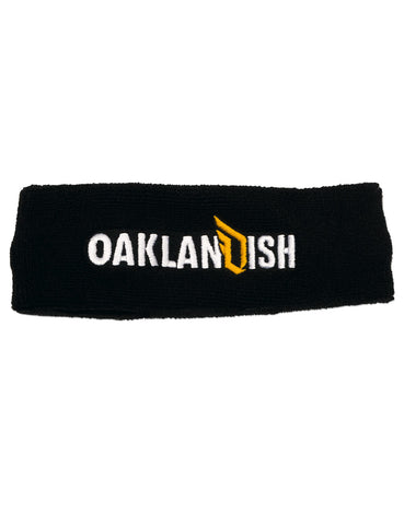 Headband with text Oaklandish where D is Dame logo.