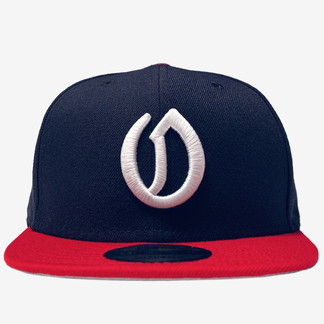 New Era Cap 9fifty Snapback Embroidered Oak Logo Navy Red Oaklandish