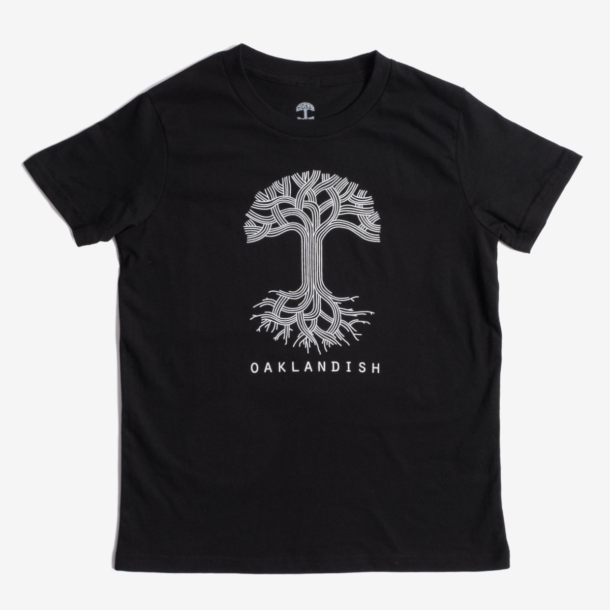 Youth T-Shirt - Oaklandish Classic Tree Logo, Black Cotton