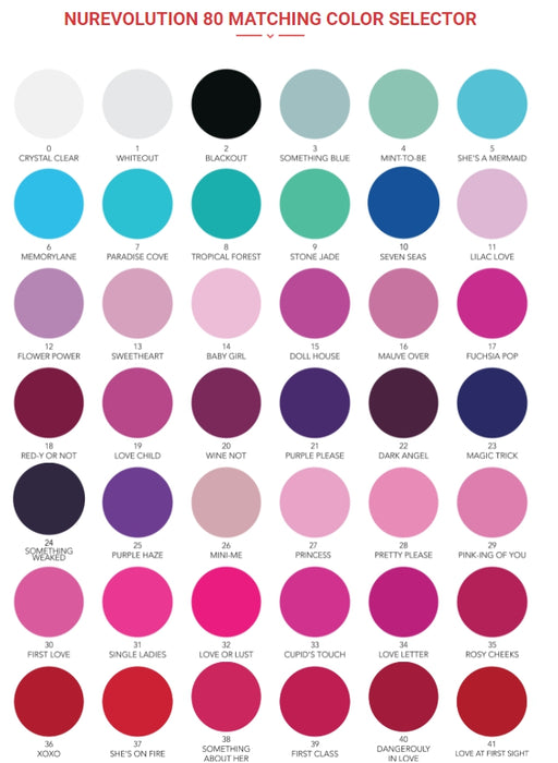 Nurevolution Dip Powder Color Chart