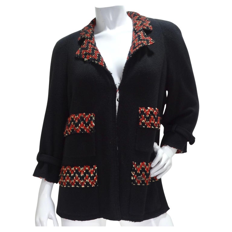image of Chanel Fall 2007 Black Red Wool Jacket