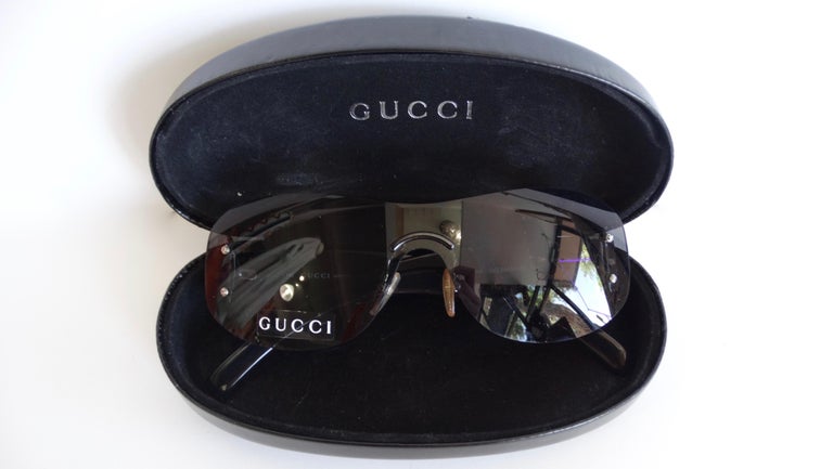 gucci rimless shield sunglasses