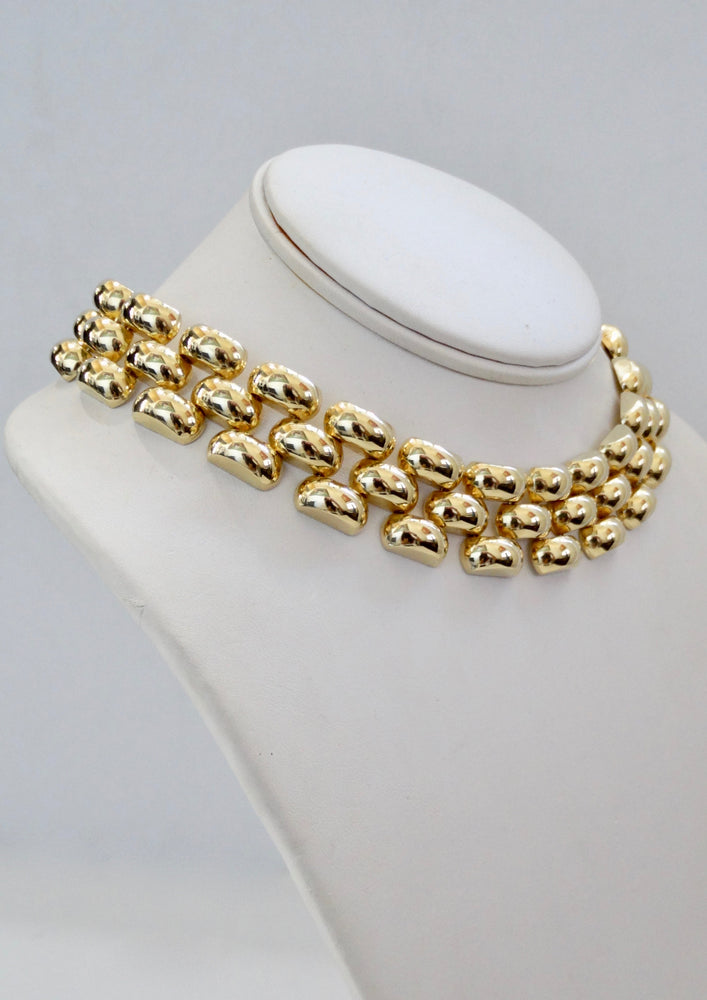 14k Yellow Gold Flexible Panther Link Collar Necklace – Vintage by Misty