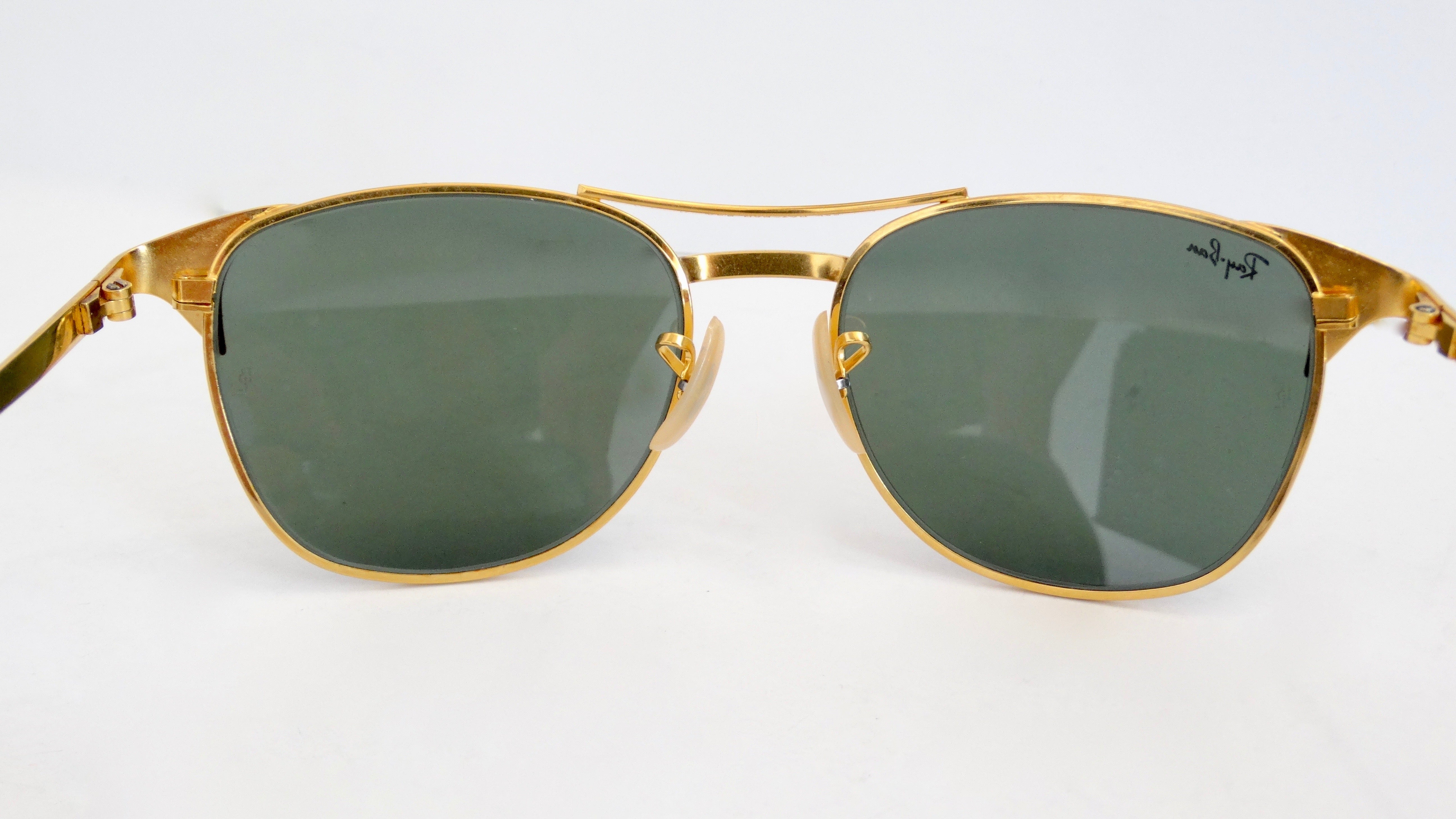 Ray Ban Signet Gold Frame Sunglasses Vintage By Misty 