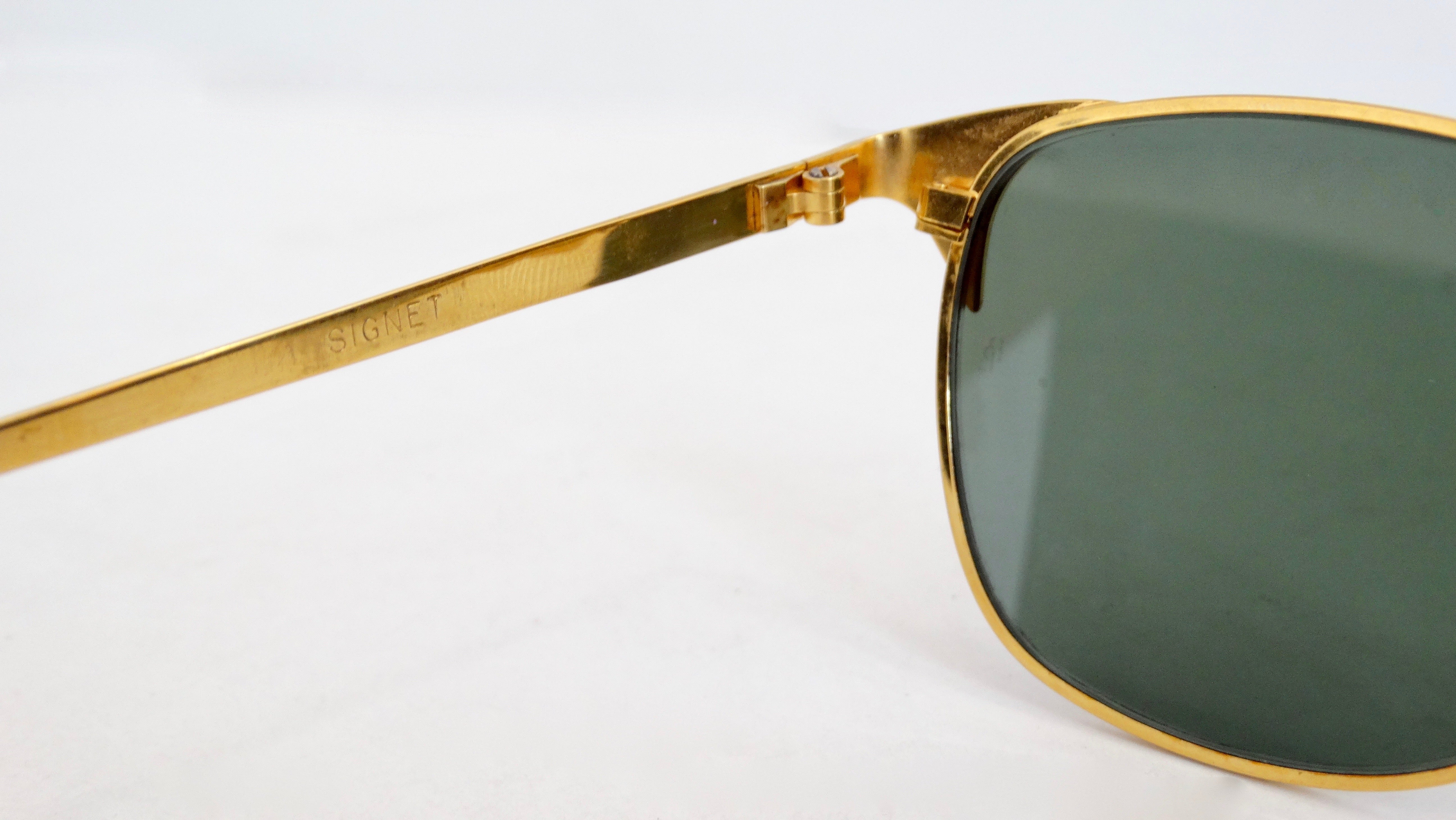 Ray Ban Signet Gold Frame Sunglasses – Vintage by Misty