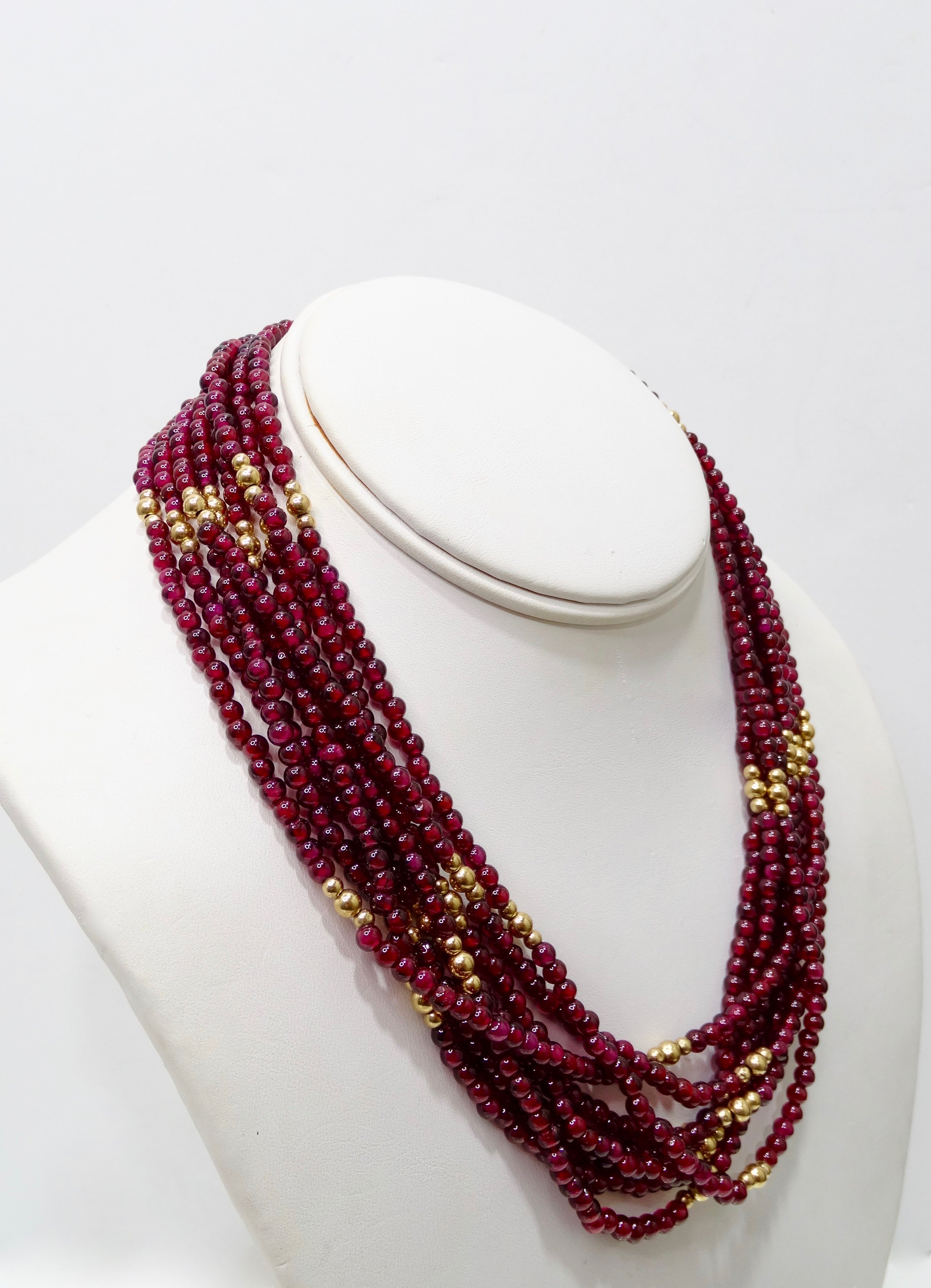 Red Garnet Multi-Strand Necklace – Vintage by Misty