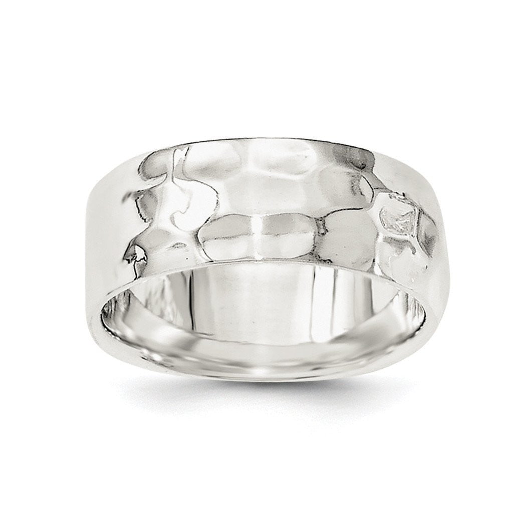 Sterling Silver Hammered Polished Ring