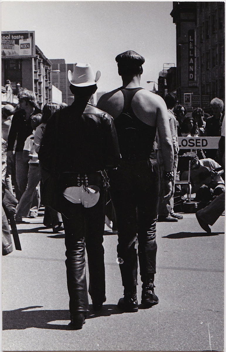 Two Leathermen at Gay Pride: Real Photo Postcard – Homobilia