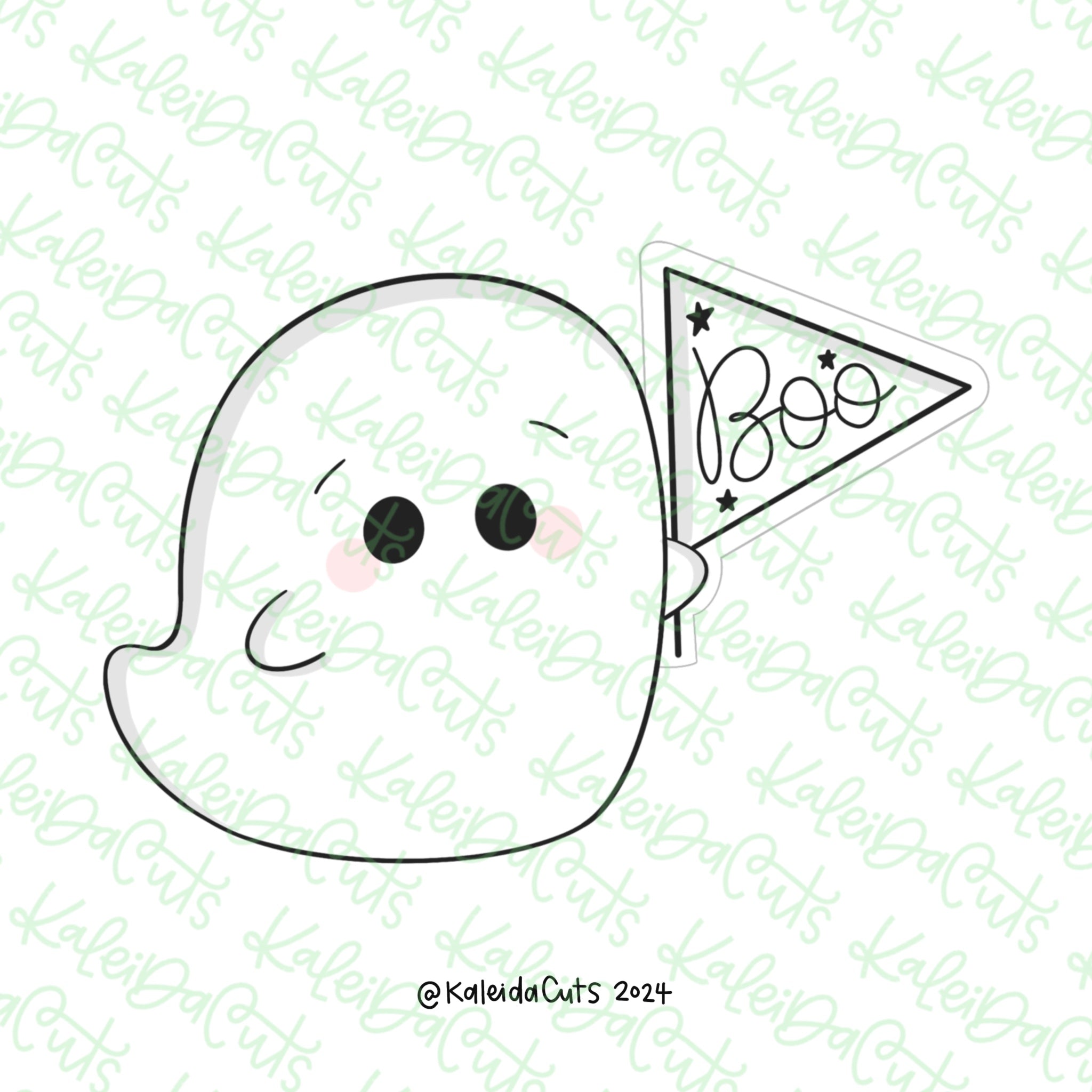 Ghost Pennant Cookie Cutter