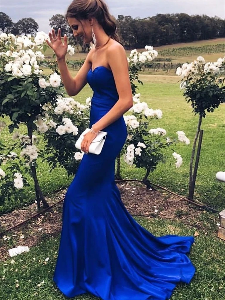 royal blue tube top dress