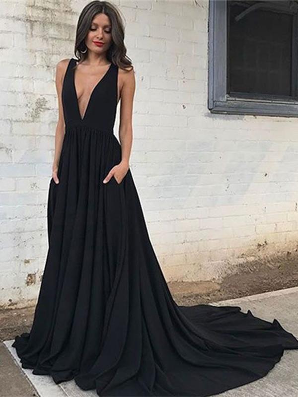 black backless formal dress