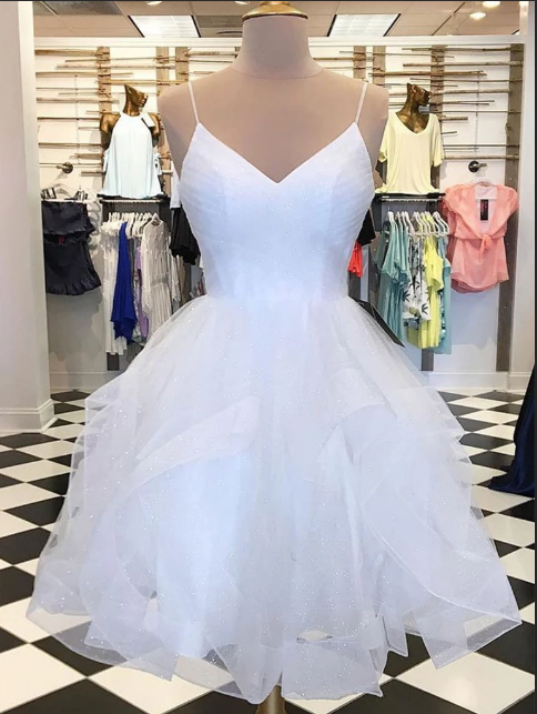 short white tulle dress