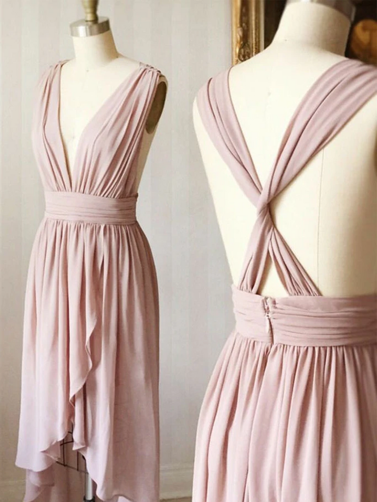 high low blush pink dress