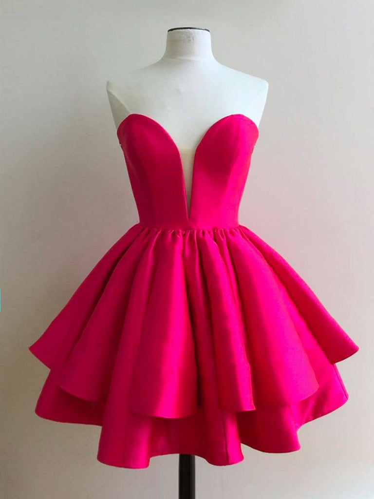 hot pink short formal dresses