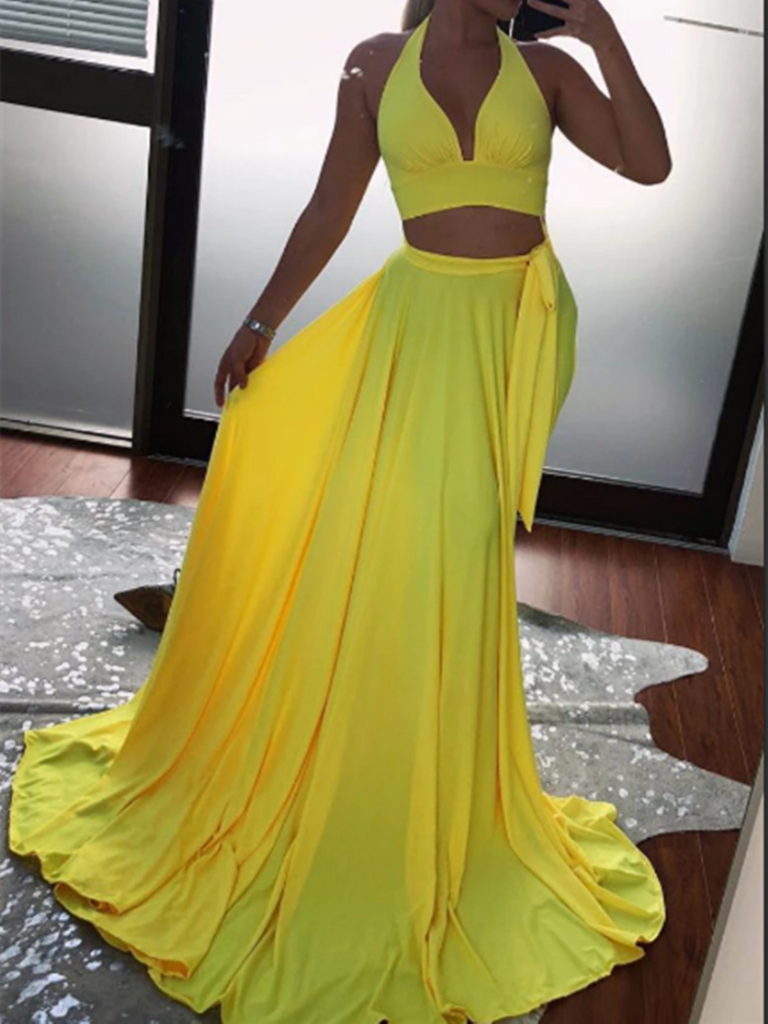 yellow simple gown