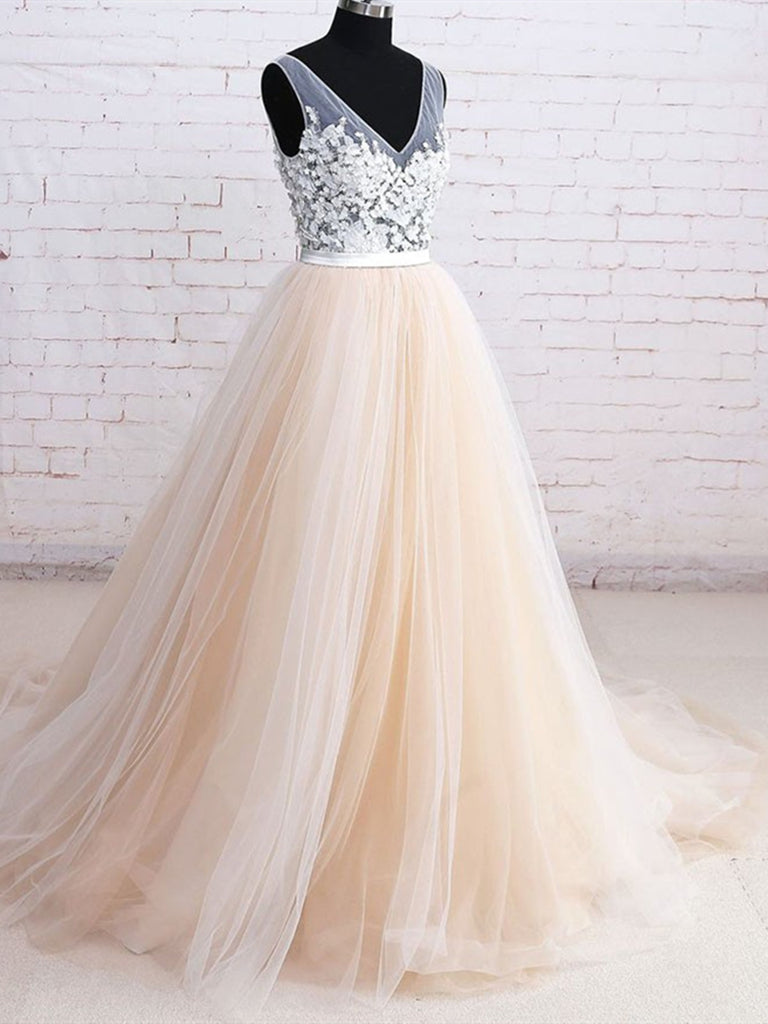 white floral ball gown