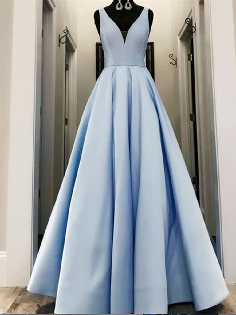 simple long blue dress