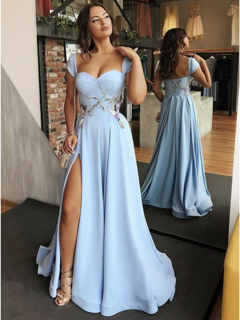 light blue dresses long