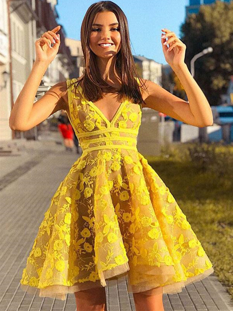 yellow lace dresses