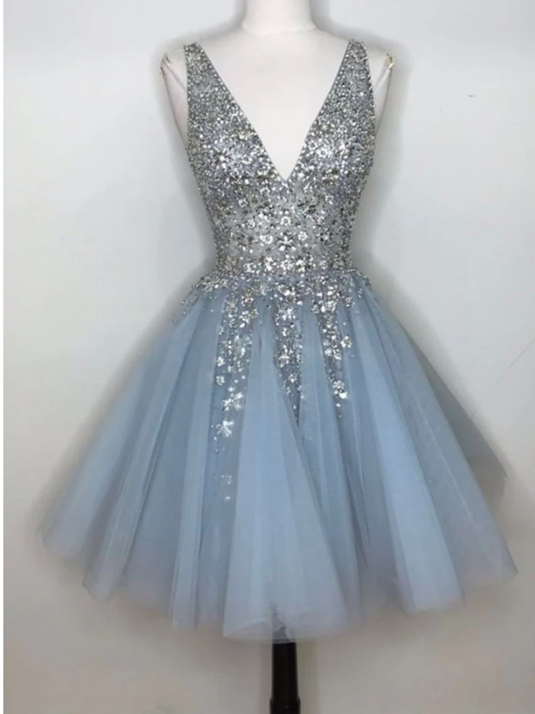 blue short hoco dresses