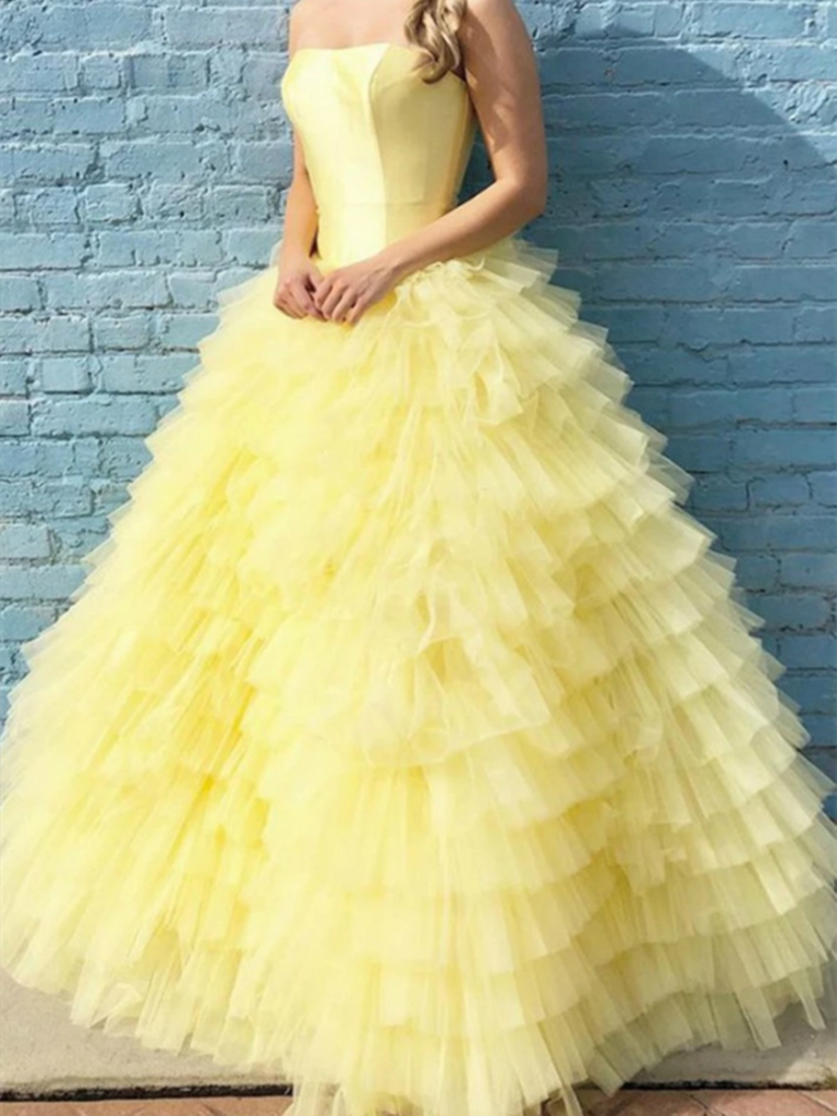 tiered tulle ball gown