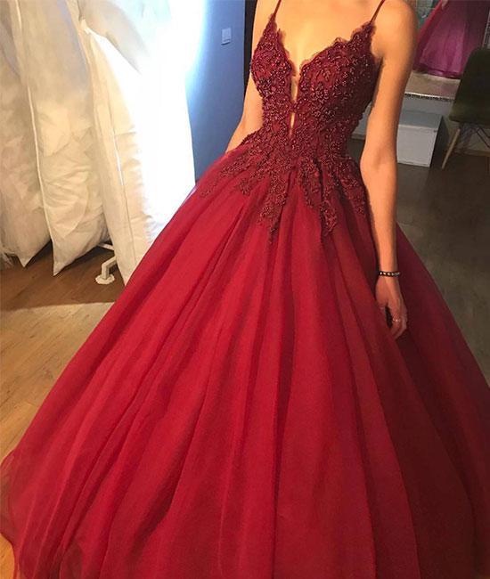 burgundy formal gown