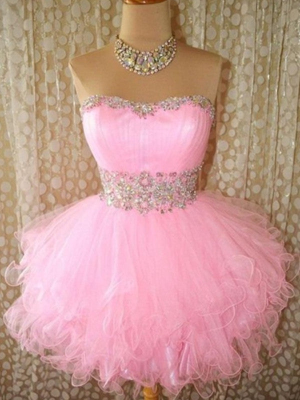 short pink dress formal
