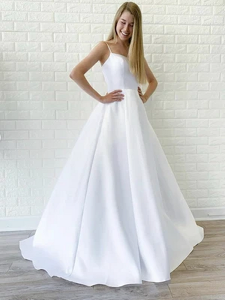 simple long white dress