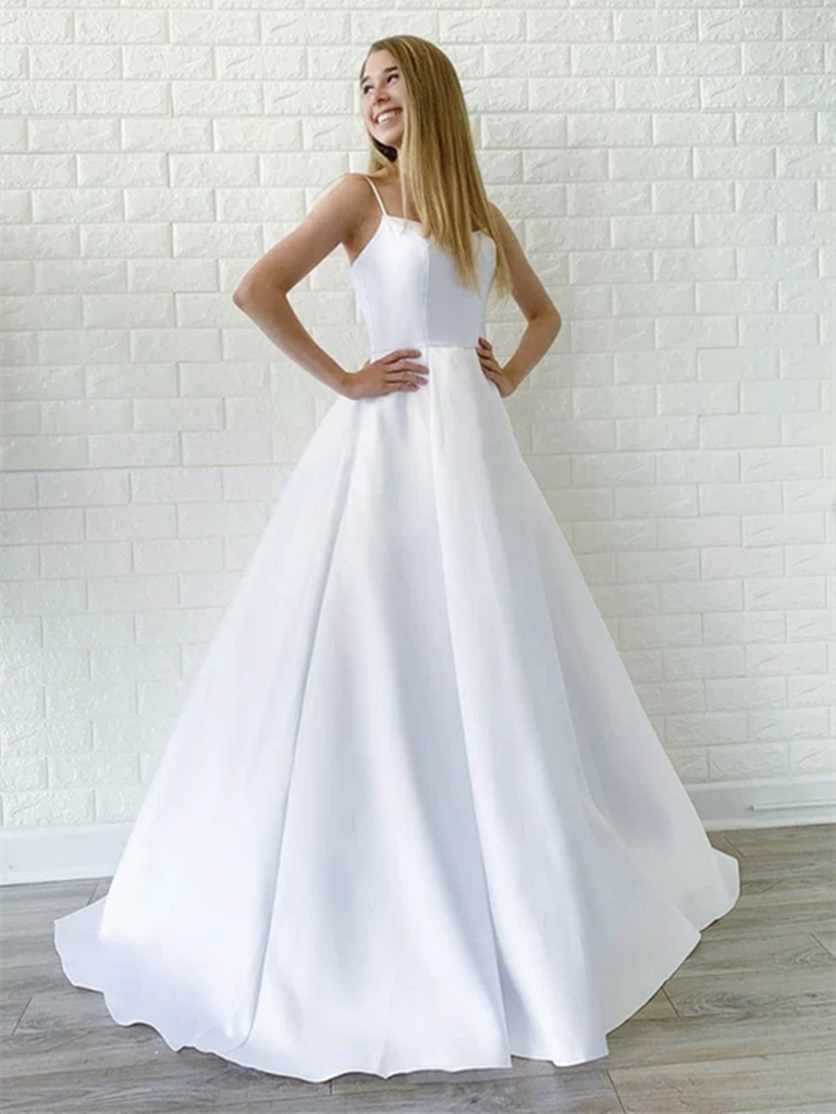 simple white formal dress