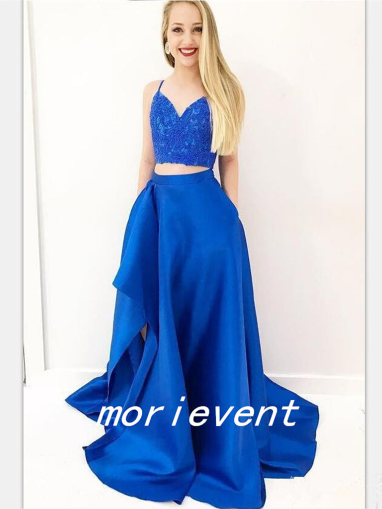 royal blue two piece dress