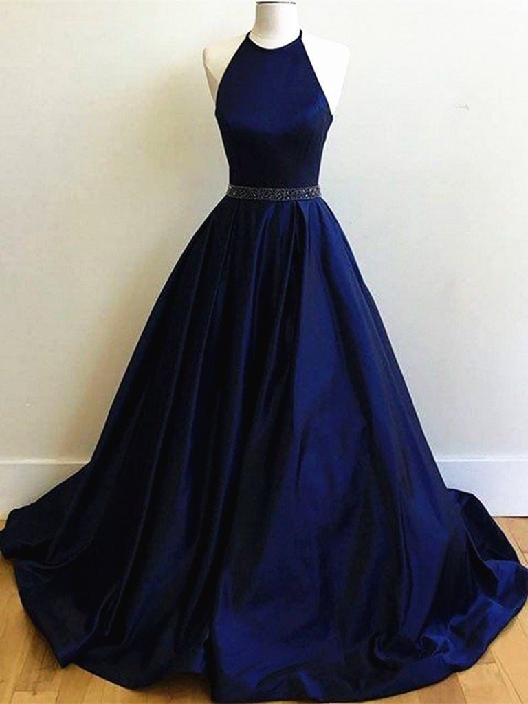 navy blue dress with train