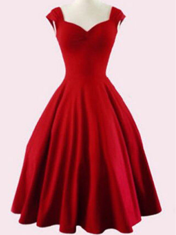 red evening dress short