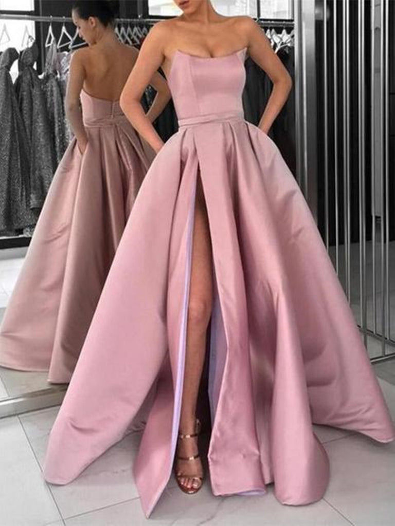 high slit formal gown