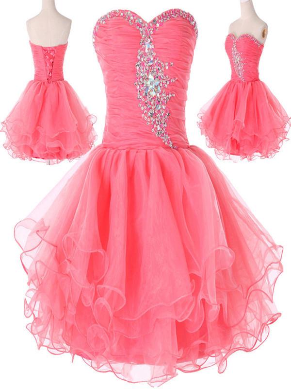 pink grad dresses short
