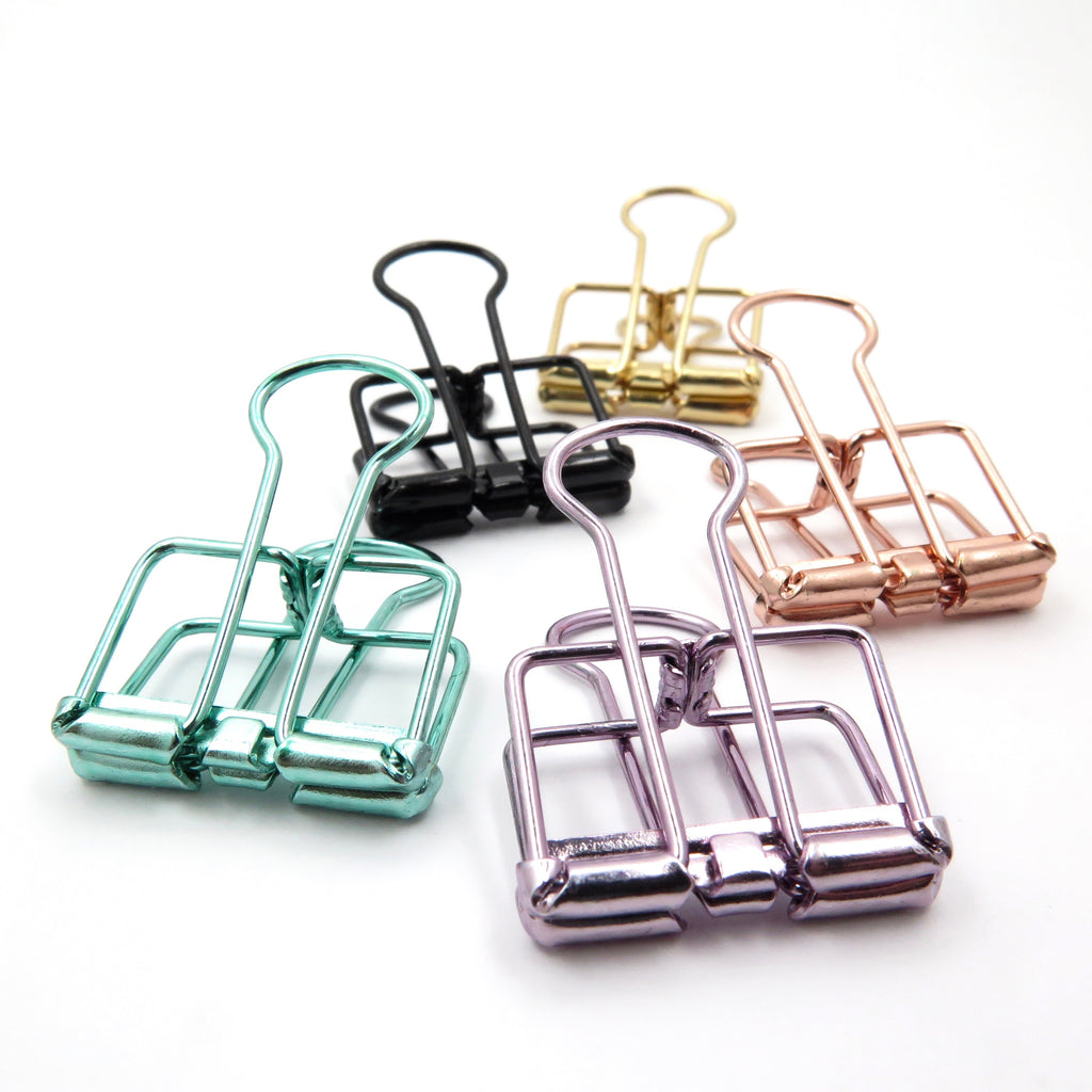 Planner Clips Bulldog Fold Back Mixed Set Of 5 Hobby Hoppers